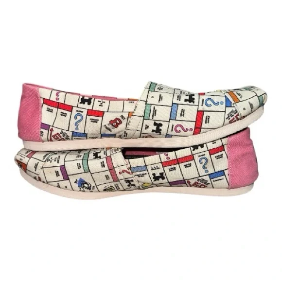 TOMS Women's Monopoly Board Flats - Pink and Cream - Picture 7 of 9